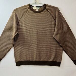 Vintage Barney's New York Men's 100% Cashmere Brown Tan Striped Size XXL